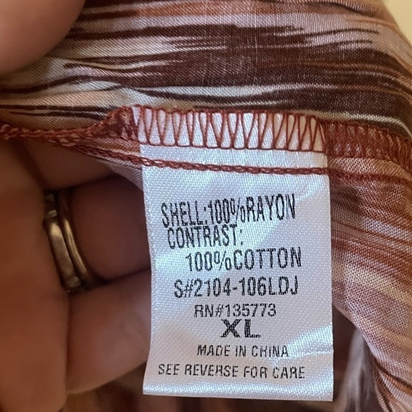 VICI Mini Dress Boho Burnt Orange Ikat Design Flowy Short Sleeve - Picture 5 of 6